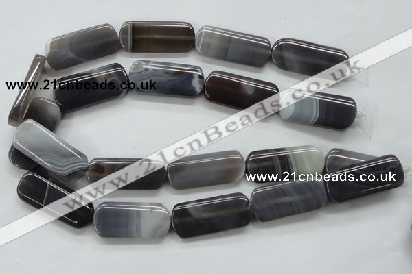 CAA238 15.5 inches 20*40mm rectangle grey line agate beads