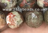 CAA2389 15.5 inches 14mm faceted round ocean agate beads wholesale