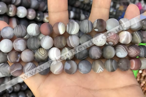 CAA2394 15.5 inches 10mm round matte Botswana agate beads wholesale