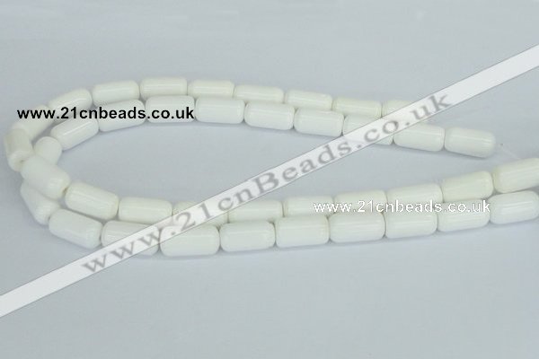 CAA24 15.5 inches 10*20mm cylinder white agate gemstone beads