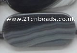 CAA240 15.5 inches 25*55mm rectangle grey line agate beads