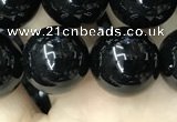 CAA2407 15.5 inches 14mm round black agate beads wholesale