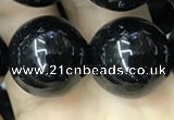 CAA2409 15.5 inches 18mm round black agate beads wholesale