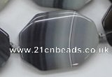 CAA241 15.5 inches 30*40mm octagonal grey line agate beads