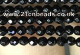 CAA2413 15.5 inches 2mm faceted round black agate beads wholesale