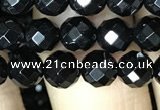 CAA2416 15.5 inches 6mm faceted round black agate beads wholesale