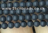 CAA2445 15.5 inches 2mm round matte black agate beads wholesale