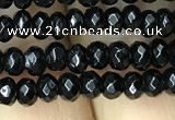 CAA2468 15.5 inches 2*4mm faceted rondelle black agate beads