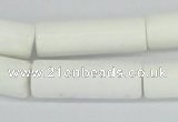 CAA25 15.5 inches 10*30mm cylinder white agate gemstone beads