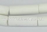 CAA25 15.5 inches 10*30mm cylinder white agate gemstone beads