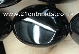 CAA2541 15.5 inches 15*20mm oval black agate beads wholesale