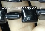 CAA2555 15.5 inches 10*10mm square black agate beads wholesale