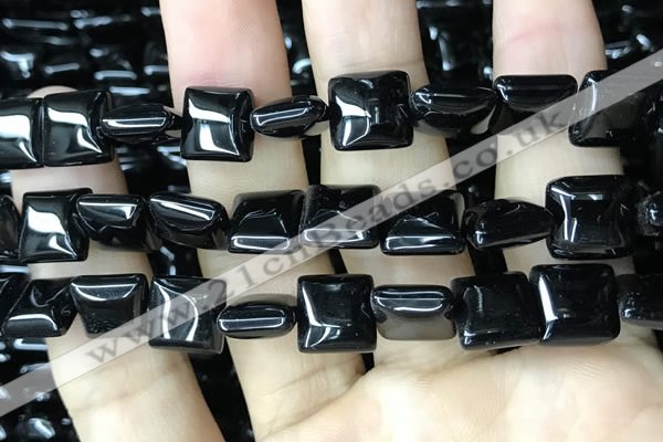CAA2557 15.5 inches 14*14mm square black agate beads wholesale