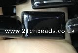 CAA2566 15.5 inches 10*14mm rectangle black agate beads wholesale