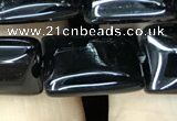 CAA2567 15.5 inches 12*16mm rectangle black agate beads wholesale