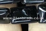 CAA2568 15.5 inches 13*18mm rectangle black agate beads wholesale