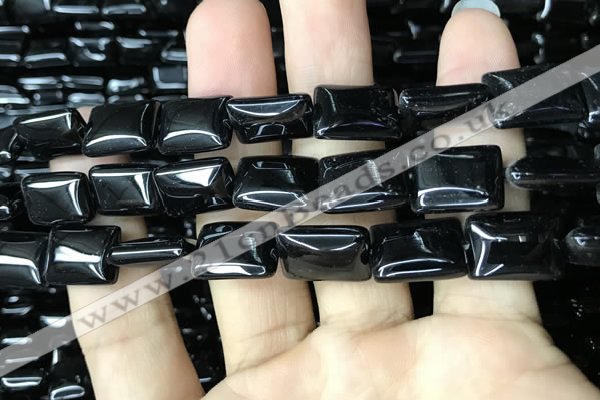 CAA2568 15.5 inches 13*18mm rectangle black agate beads wholesale