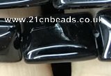 CAA2569 15.5 inches 15*20mm rectangle black agate beads wholesale