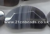 CAA257 15.5 inches 25*40mm faceted freeform grey line agate beads