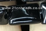 CAA2570 15.5 inches 18*25mm rectangle black agate beads wholesale