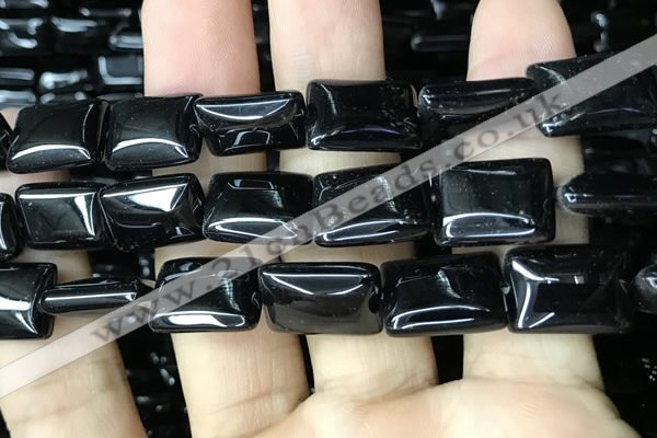 CAA2570 15.5 inches 18*25mm rectangle black agate beads wholesale