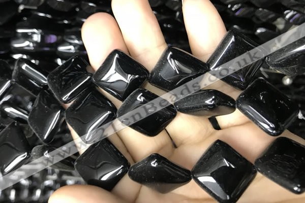 CAA2577 15.5 inches 20*20mm diamond black agate beads wholesale