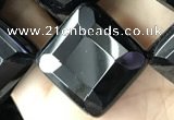 CAA2631 15.5 inches 20*20mm faceted diamond black agate beads