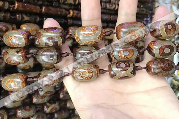 CAA2666 15.5 inches 14*21mm - 16*22mm drum tibetan agate dzi beads