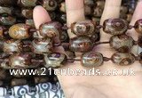 CAA2667 15.5 inches 14*21mm - 16*22mm drum tibetan agate dzi beads