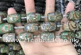 CAA2668 15.5 inches 13*22mm - 15*23mm drum tibetan agate dzi beads