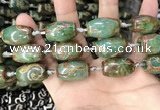 CAA2672 15.5 inches 13*22mm - 15*23mm drum tibetan agate dzi beads