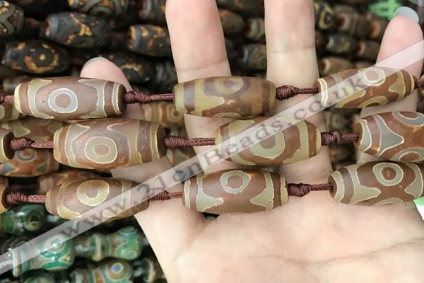 CAA2675 15.5 inches 12*28mm - 15*32mm rice tibetan agate dzi beads