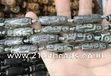 CAA2678 15.5 inches 9*29mm - 10*30mm rice tibetan agate dzi beads