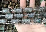 CAA2681 15.5 inches 12*18mm - 13*24mm bone tibetan agate dzi beads