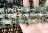 CAA2682 15.5 inches 15*18mm - 16*23mm bone tibetan agate dzi beads