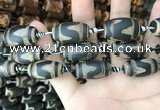 CAA2685 15.5 inches 13*25mm - 16*26mm drum tibetan agate dzi beads