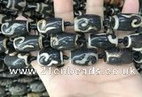 CAA2686 15.5 inches 13*22mm - 14*25mm drum tibetan agate dzi beads