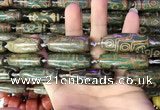 CAA2696 15.5 inches 14*38mm - 16*43mm rice tibetan agate dzi beads