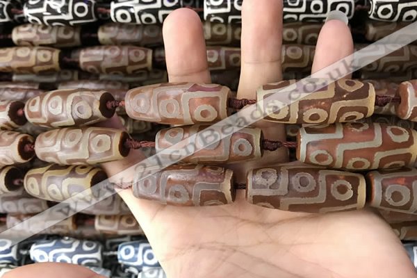 CAA2702 15.5 inches 14*38mm - 16*43mm rice tibetan agate dzi beads