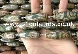 CAA2705 15.5 inches 14*38mm - 16*43mm rice tibetan agate dzi beads