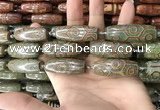 CAA2710 15.5 inches 14*38mm - 16*43mm rice tibetan agate dzi beads