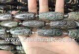 CAA2712 15.5 inches 14*38mm - 16*43mm rice tibetan agate dzi beads