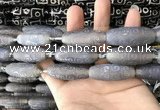 CAA2713 15.5 inches 14*38mm - 16*43mm rice tibetan agate dzi beads