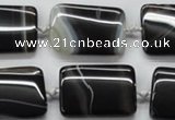 CAA272 15.5 inches 22*30mm rectangle black line agate beads