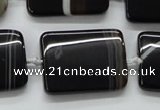 CAA273 15.5 inches 20*40mm rectangle black line agate beads