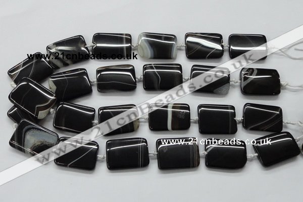 CAA273 15.5 inches 20*40mm rectangle black line agate beads