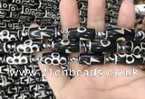 CAA2730 15.5 inches 10*25mm - 11*25mm rice tibetan agate dzi beads