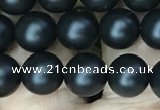 CAA2762 15.5 inches 6mm round matte black agate beads wholesale