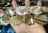 CAA2770 25*32mm - 27*35mm faceted freeform line agate beads