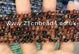 CAA2801 15 inches 4mm faceted round fire crackle agate beads wholesale